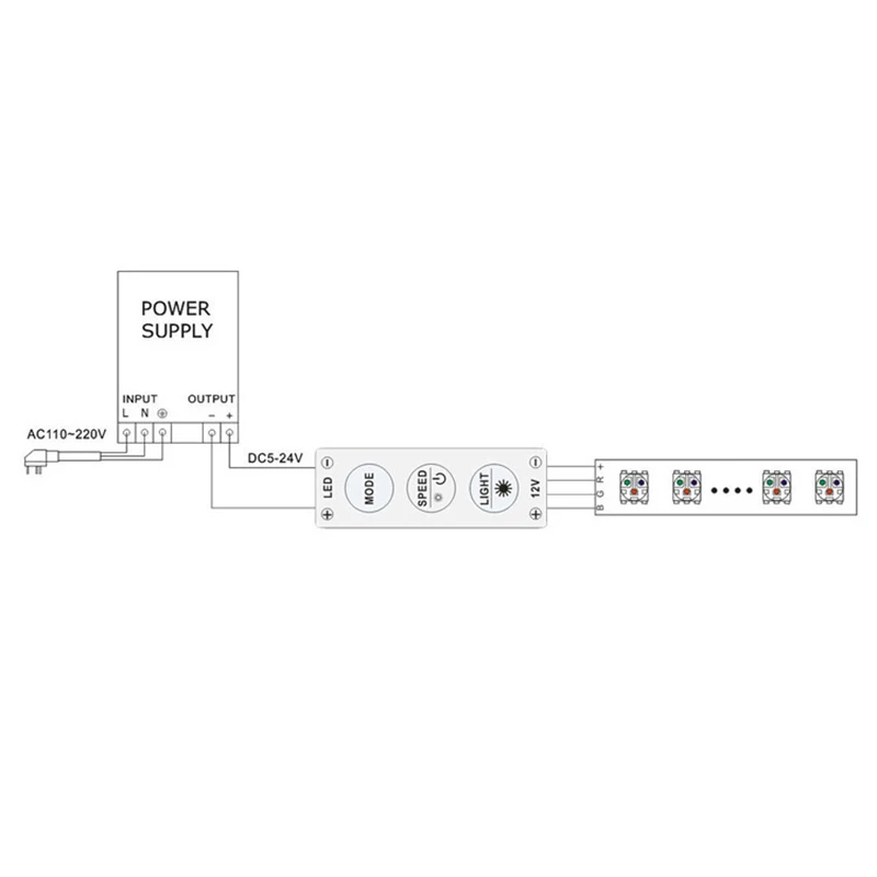 LED Controller Dimmer DC 12V-24V Mini 3Key Controller Single Color LED Strip Control Switch For 5050 2835 Strip Light Dimmable