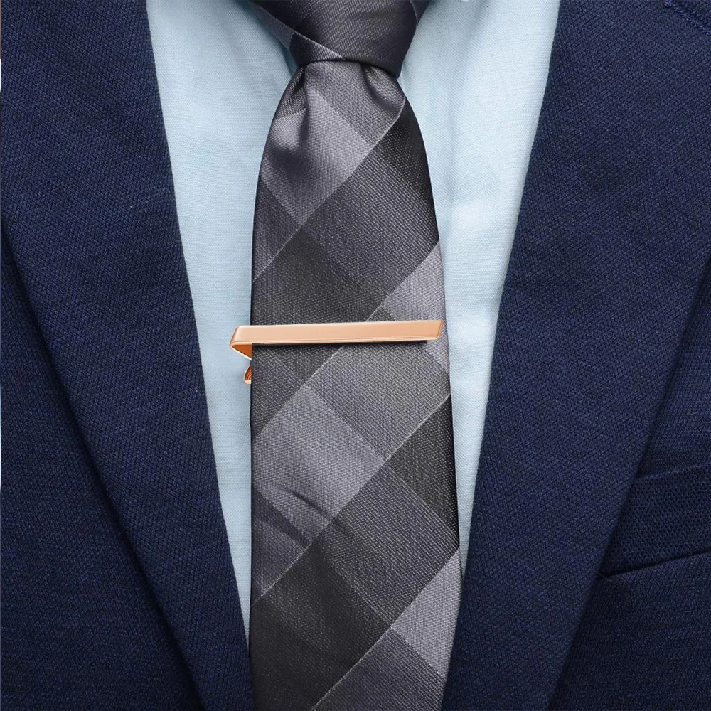 New Metal Silver Color Tie Clip For Men Wedding Necktie Tie Clasp Clip Gentleman Ties Bar Crystal Tie Pin For Men's Accessories