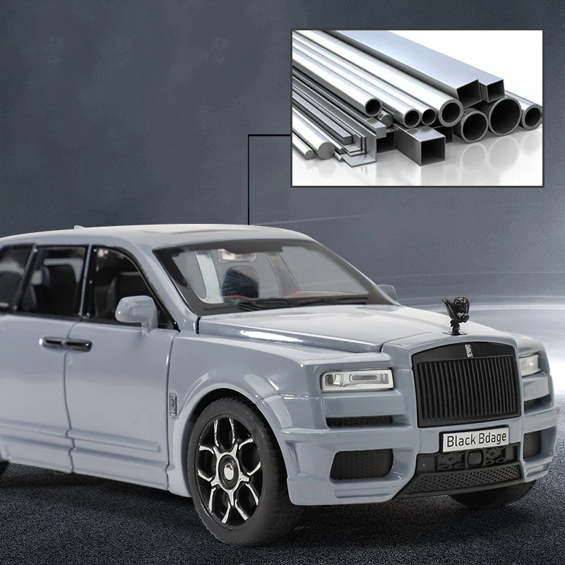 1:32 Rolls Royce Cullinan Trailer RV Alloy Car Model Diecast Metal Off-road Camper Vehicle Model Sound and Light Kids Toys Gift