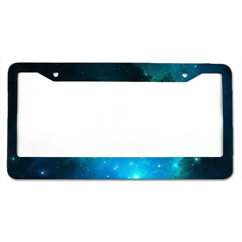 Starry Sky Pattern American Standard Aluminum Alloy Car License Plate Cover Car Accessories Waterproof License Plate Cover