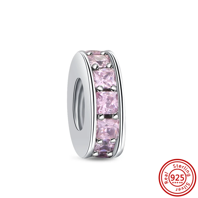 New Pink Love Mom Flowers Heart Shiny Beads 925 Silver Charm Fit Pandora 925 Original Bracelet &Necklace Fine DIY Making Jewelry