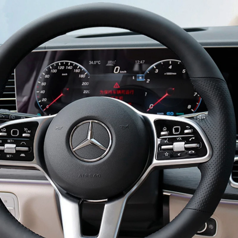 Car Steering Wheel Cover For Mercedes Benz A-Class W177 B-Class W247 C-Class W205 CLS-Class DIY Original Steering Wheel Braid