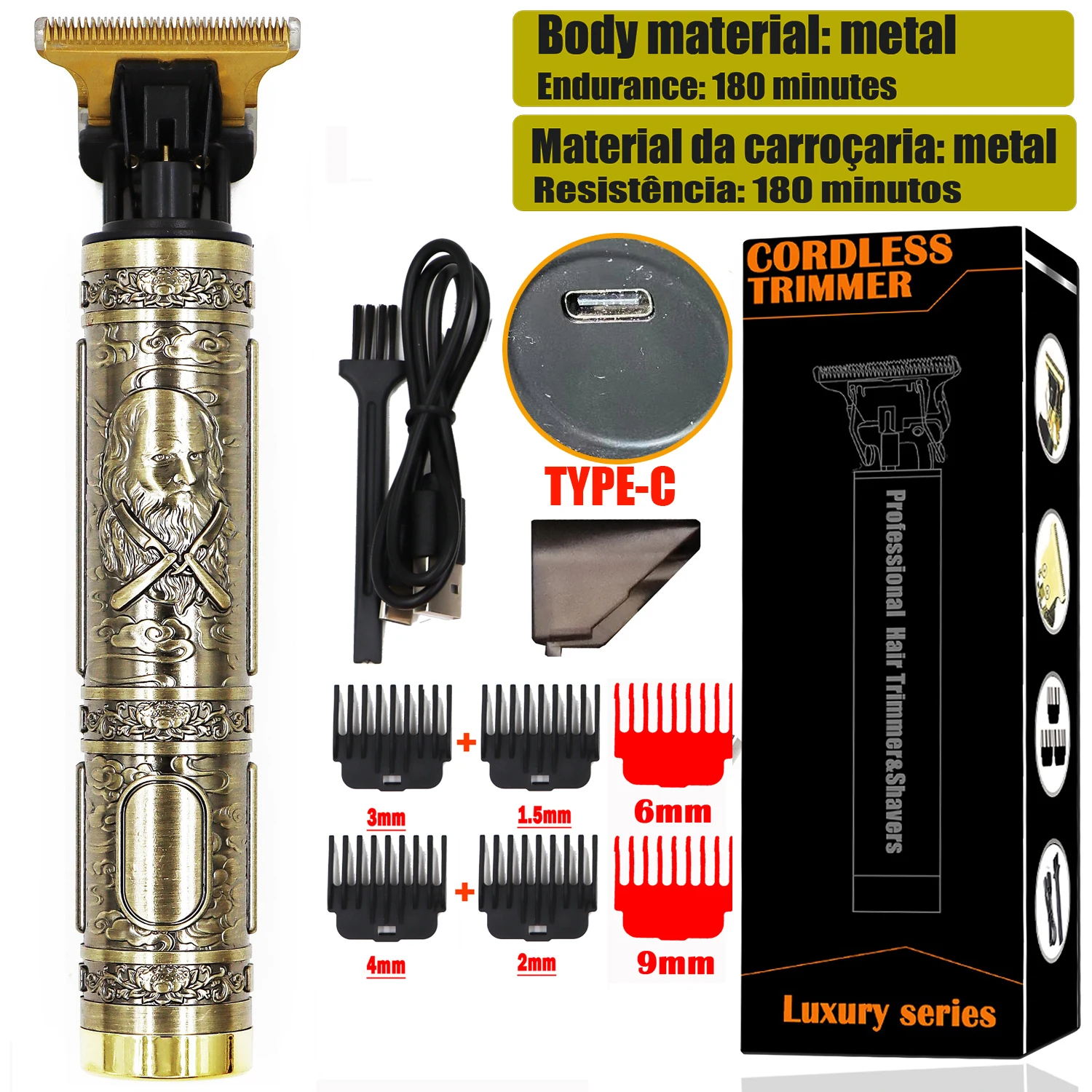 OHS S3 T9 All Metal Shaver Travel Portable Electric Barber Electric Pusher Hair Cutting Machine for Women Neuk Jrl