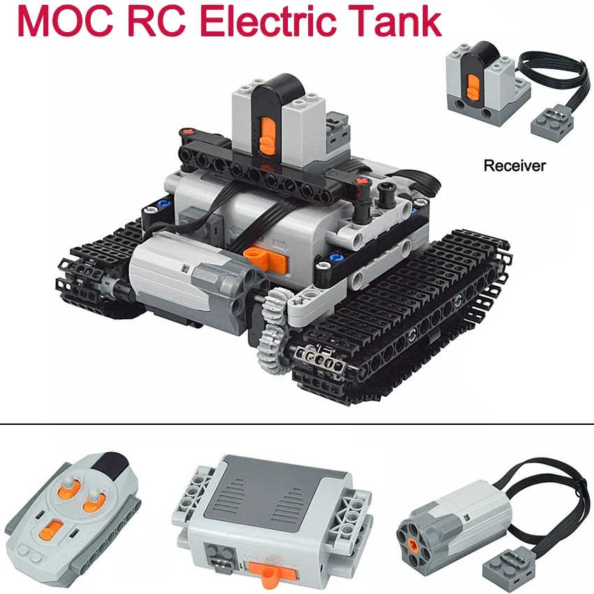 MOC High-Tech RC Electric Tank Track Building Blocks Technical Chian Track Vehicle Model Bricks Toys For Children Kids Gift