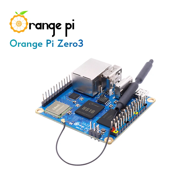 Orange Pi Zero 3 4GB RAM Allwinner H618 64-Bit WiFi5+BT 5.0 Gigabit Ethernet Optional Acrylic Case Fan Heatsink Android Debian