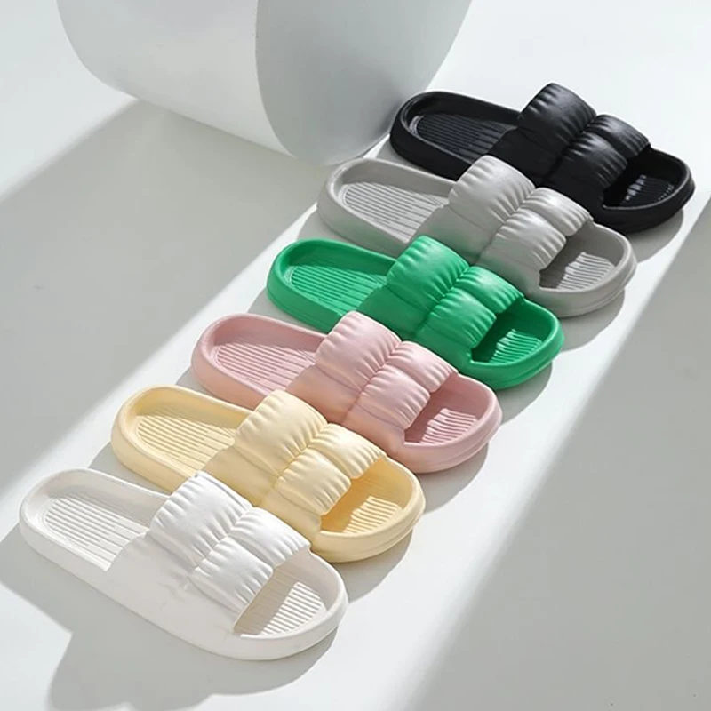 New Women Home Shoes Platform Slipper Summer Beach Flip Flops Women EVA Soft Sole Flat Shoes Mute Non-slip Slides Beach Sandal