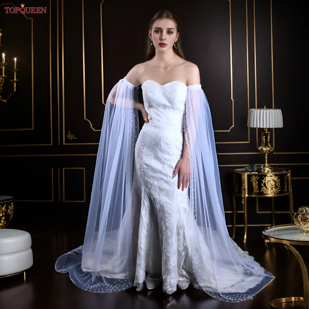 new TOPQUEEN VM19 Detachable Sleeves for Wedding 2025 Shrug Bridal Sleeve Removable Long Sleeves Boleros Wedding Accessories DIY Shrugs