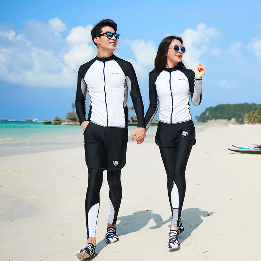 Ddmytiger New South Korean Couple Split Long Sleeved Sports Sunscreen Quick Dry Float Diving Mother Coat Swimming Suit H