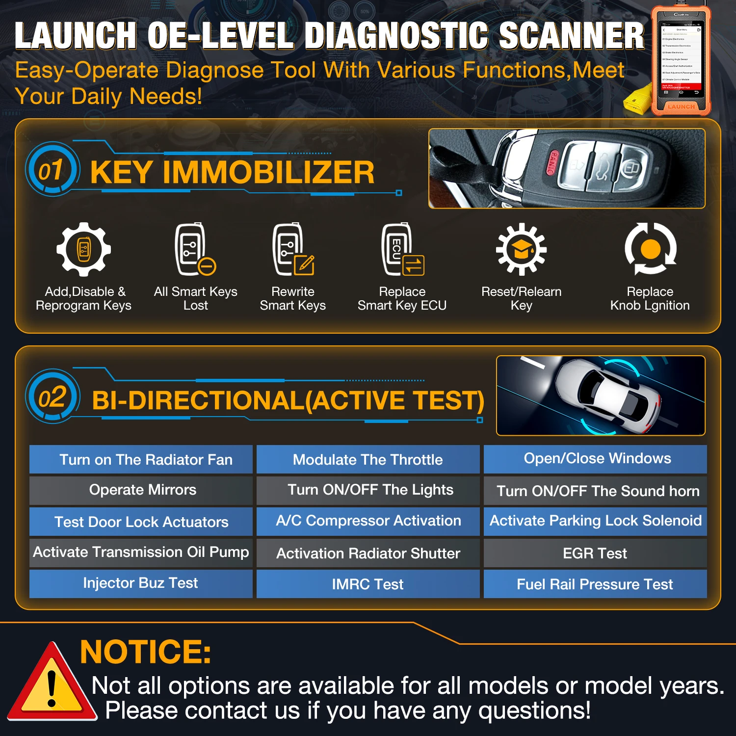 LAUNCH X431 Elite OBD2 Full System Diagnostic Tools Automotive Scanner Active Test Coding 31+ Reset For Audi For Benz For BMW