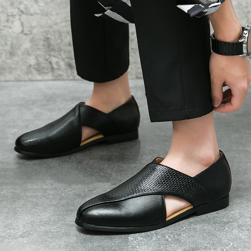 Sandals for Man Fashion Outdoor Korean Genuine Leather Indoor House Platform Male Beach Shoes Casual Men Sandals New In Summer