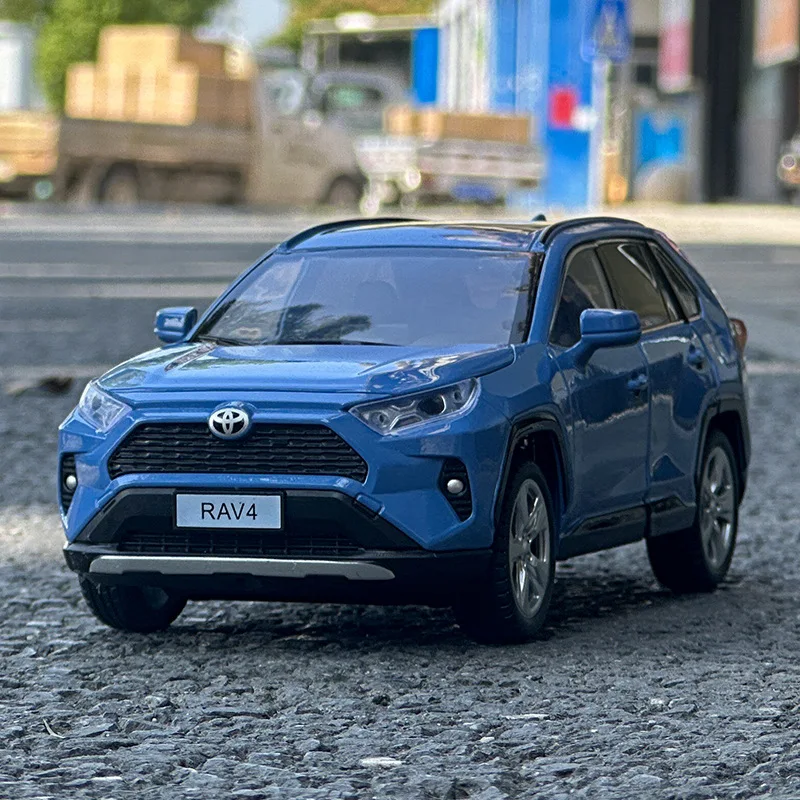 1:24 RAV4 SUV Alloy Model Car Toy Diecasts Metal Casting Pull Back Sound and Light Car Toys For Children Vehicle