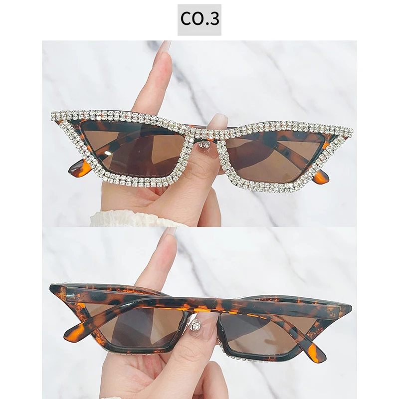 Luxury Brand Diamond Sunglasses Women Cat Eye Retro Sun Glasses for Women Luxury Vintage Shades Female Black Oculos