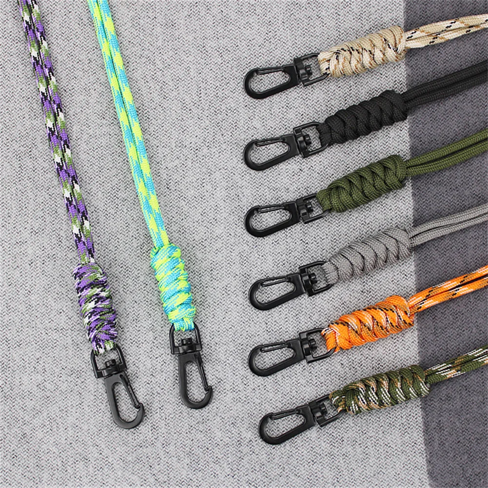 Rotatable Buckle new Key Ring Paracord Lanyard Keychain High Strength 2025 Cord Lanyard Mobile Phone Keychain Whistles Cord Wrist Strap