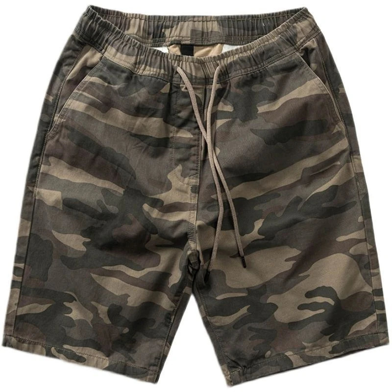 Bermuda Short Pants for Men Camouflage Mens Cargo Shorts Camo Elastic Waist with Draw String Big and Tall Wide Y2k Comfortable 240513