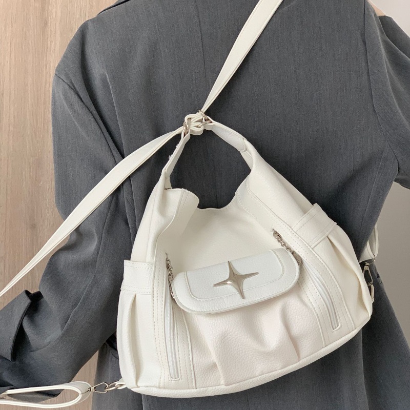 Double shoulder bag for men and women personalized simple and versatile single shoulder diagonal cross bag large capacity student travel bag