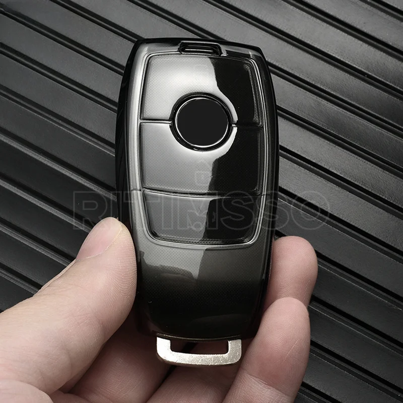 Transparent TPU Car Key Case Cover for Mercedes Benz E C S GLC Class E200 E400 E63 W213 S550 S560 C260 A200 Key Shell Protector