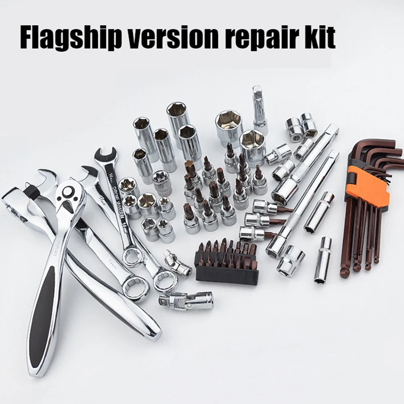 121Pcs Work Tools Box Spanner Automotive For Motorcycles Tools Set Waterproof Tool Protective Case Torque Wrench Hand Toolbox