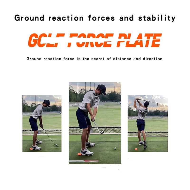 2 Pcs Golf Force Plates Step Pad Golf Trainer Rubber Anti-slip Postural Assisted Swing Practice Golf Training Aids Golf Supplies