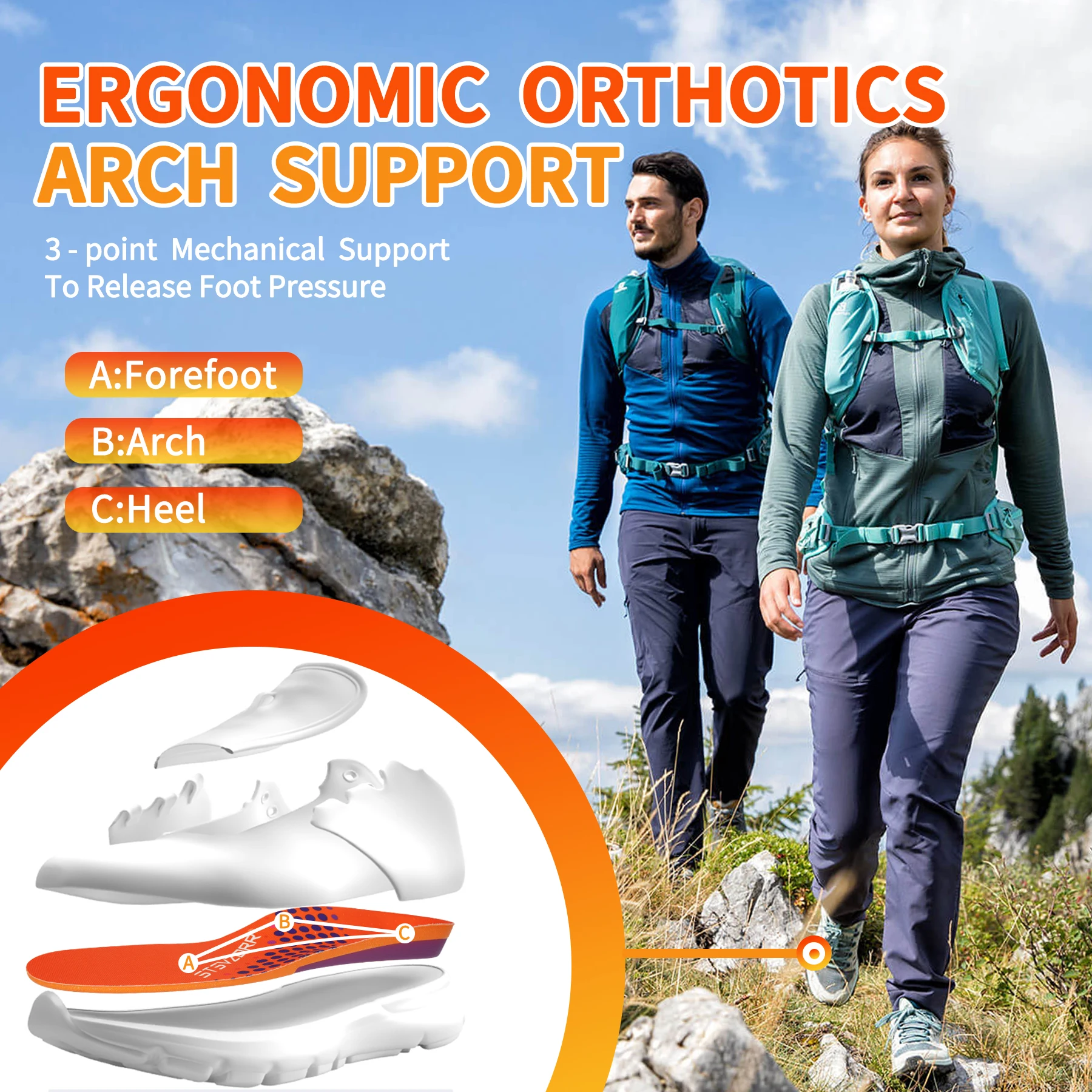 iFia PU Plantar Fasciitis 2025 Pain Relief Men Shock Absorb Orthopedic Insole Women Sneaker new Flat Feet Arch Support Sport Insert