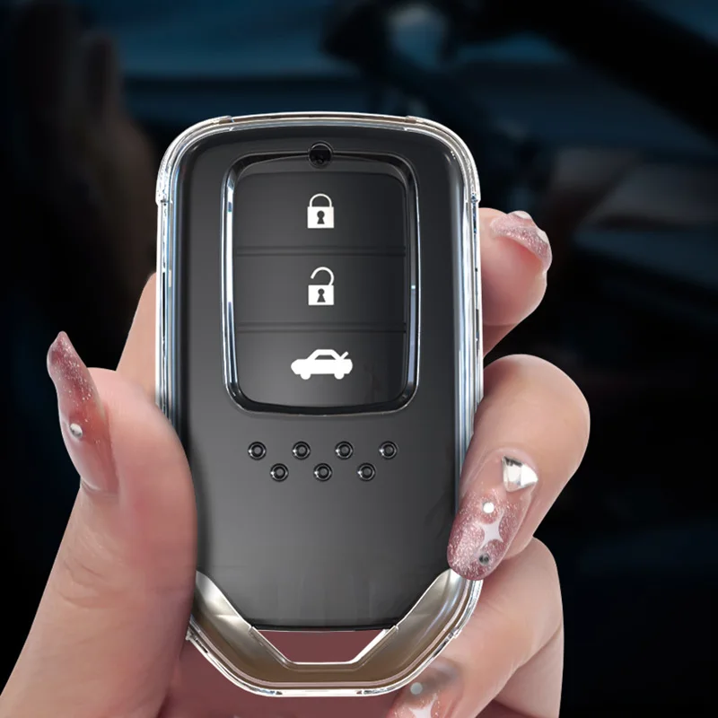 TPU Transparent Car Key Case new Cover for Honda Accord Civic CR-V Fit HR-V Pilot EX Crosstour Ridgeline Clarity 2025 Insight LX