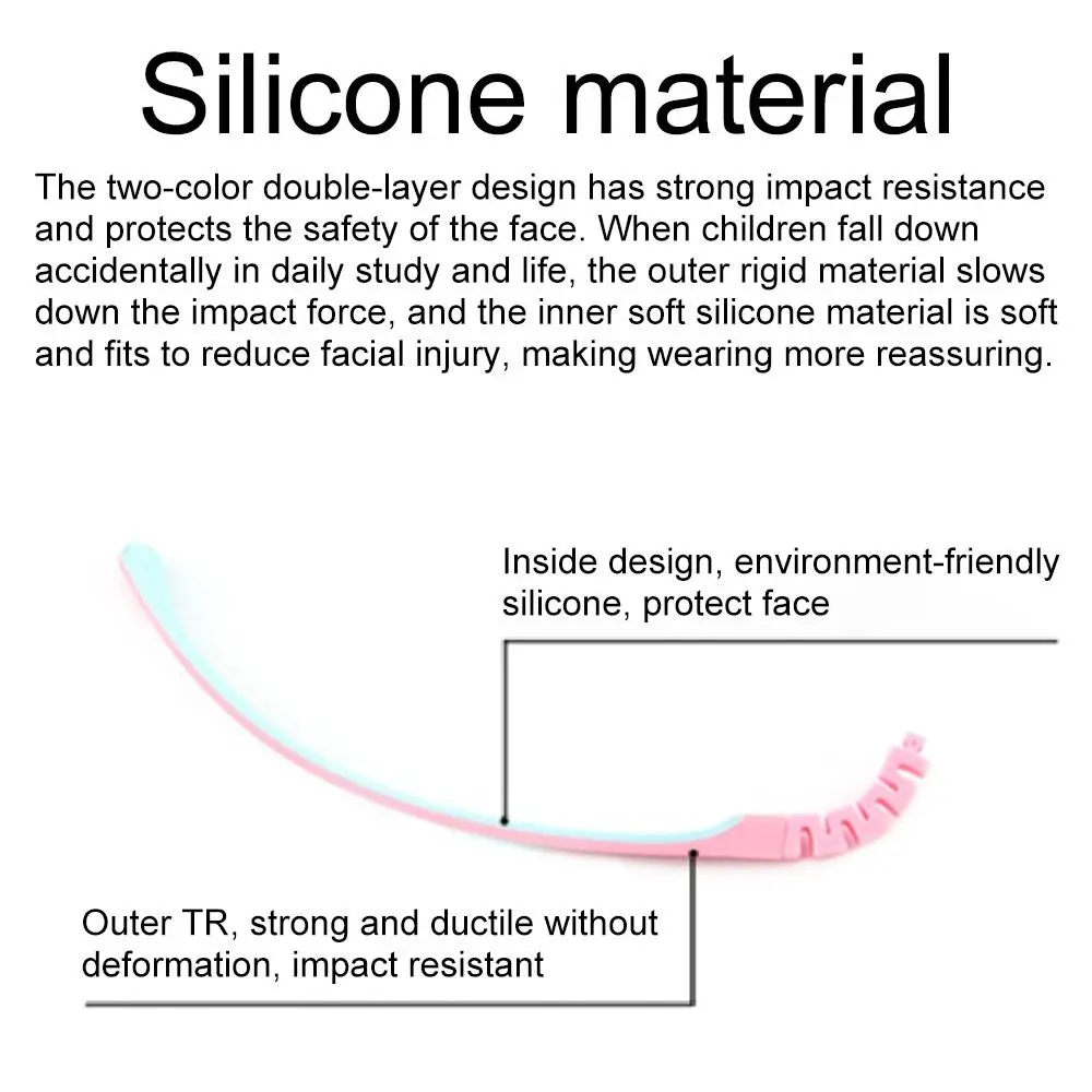 Silicone Anti-Slip Eyeglasses Children Glasses Arm Spectacle Frame Eyewear Accessories Replacement Leg