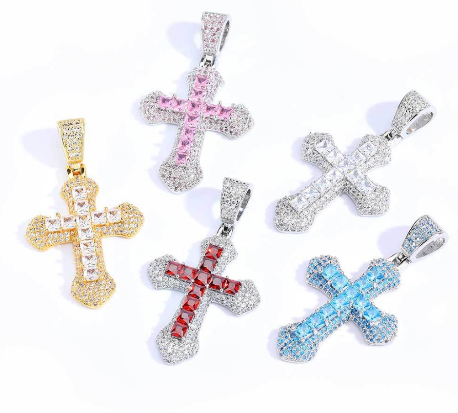 Pendant Necklaces Goth Pendants Necklace For Women Classic Cross Choker Chain Zircon Light Gold Color Womens Wholesale Jewelry Drop D Dhhjr