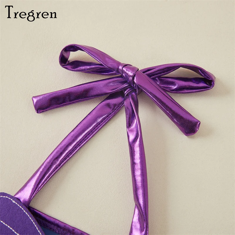 Tregren Toddler Kids new Girl 2025 Mermaid Bikinis Set Summer Beachwear Halter Top Swimwear Swimming Pool Bathing Suit with Headband