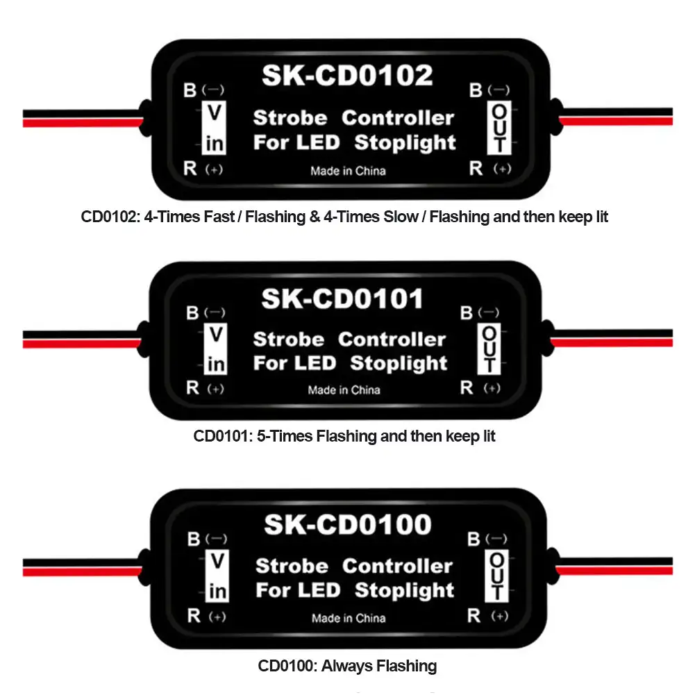 1Pcs GS-100A Brake Lights Strobe Controller LED new Tail Light Controller Box with Fast and Slow 2025 Flash Warning Function