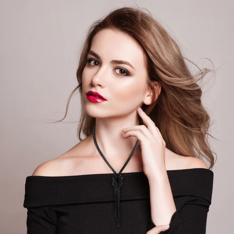 New Women Simple Sweater Chain 2025 Choker new Necklaces Vintage Long Knot Knotted Sweater Chain Necklace For Female Bohemian Jewelry