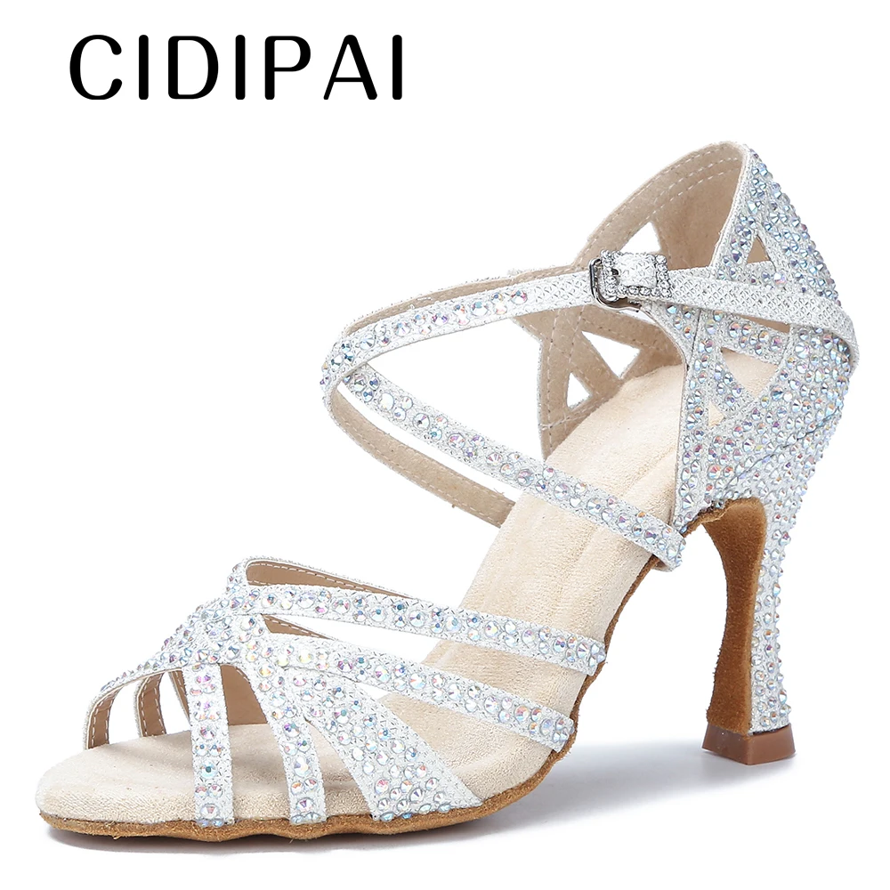 CIDIPAI Latin Dance Shoes 2025 Woman Salsa Performance Ballroom Shiny Dance Shoes Indoor new Party Shoes Golden Women's Wedding Shoes