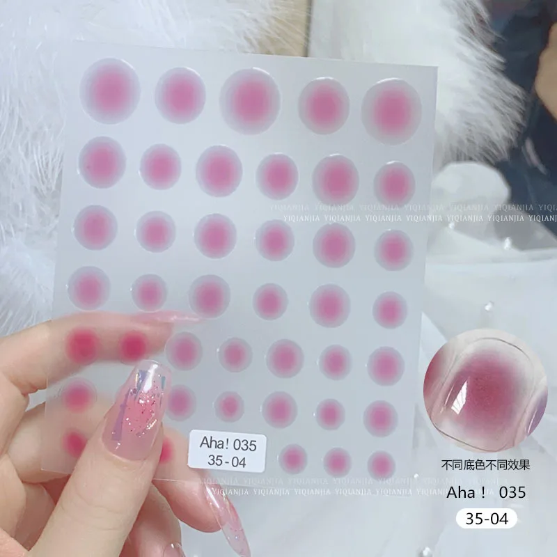 3D Translucent new Blush Gradient Nail Art Stickers 12-Colors Aha Self-adhesive Rainbow Blush Sliders 2025 Blooming Gradient Nails Decal