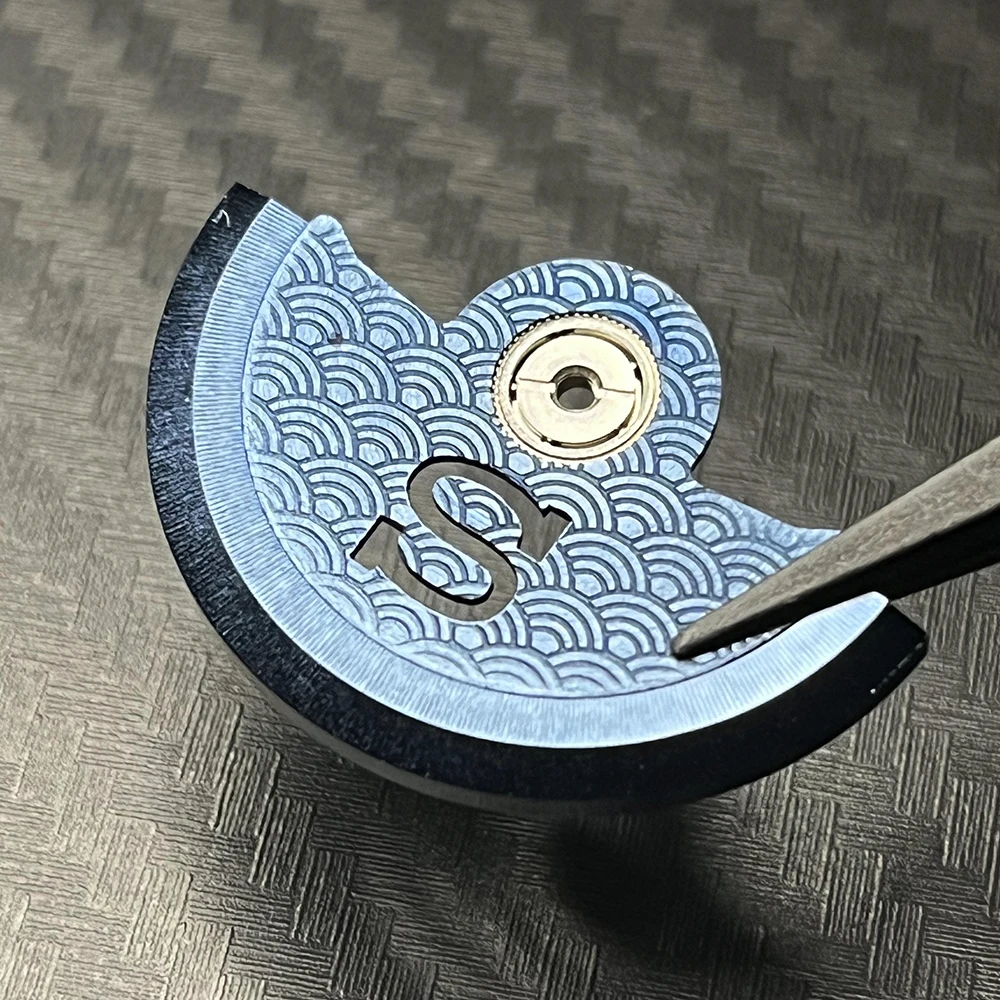 Mod Customized Oscillating Weight Rotor Compatible with NH34 NH35 NH36A Movement Steel Blue Hammer Parts Hollow "S" Mark New 448