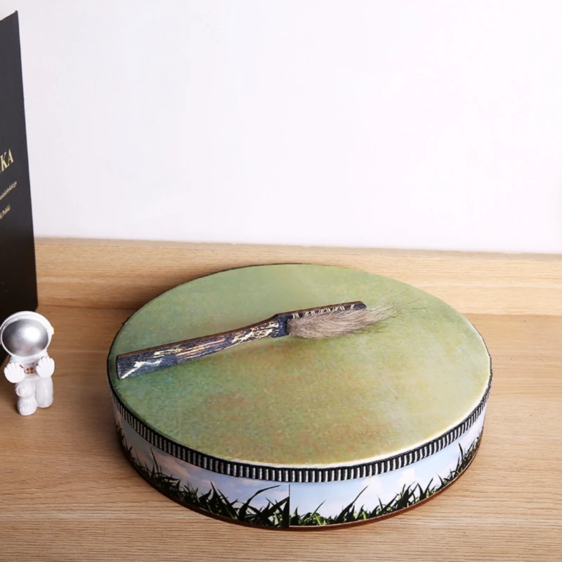 Shamanic Ethereal Drum With Drum Mallet Kits, Symbol Of Siberian Drum Spiritual Music Sound Healing Drum For Kids Adults