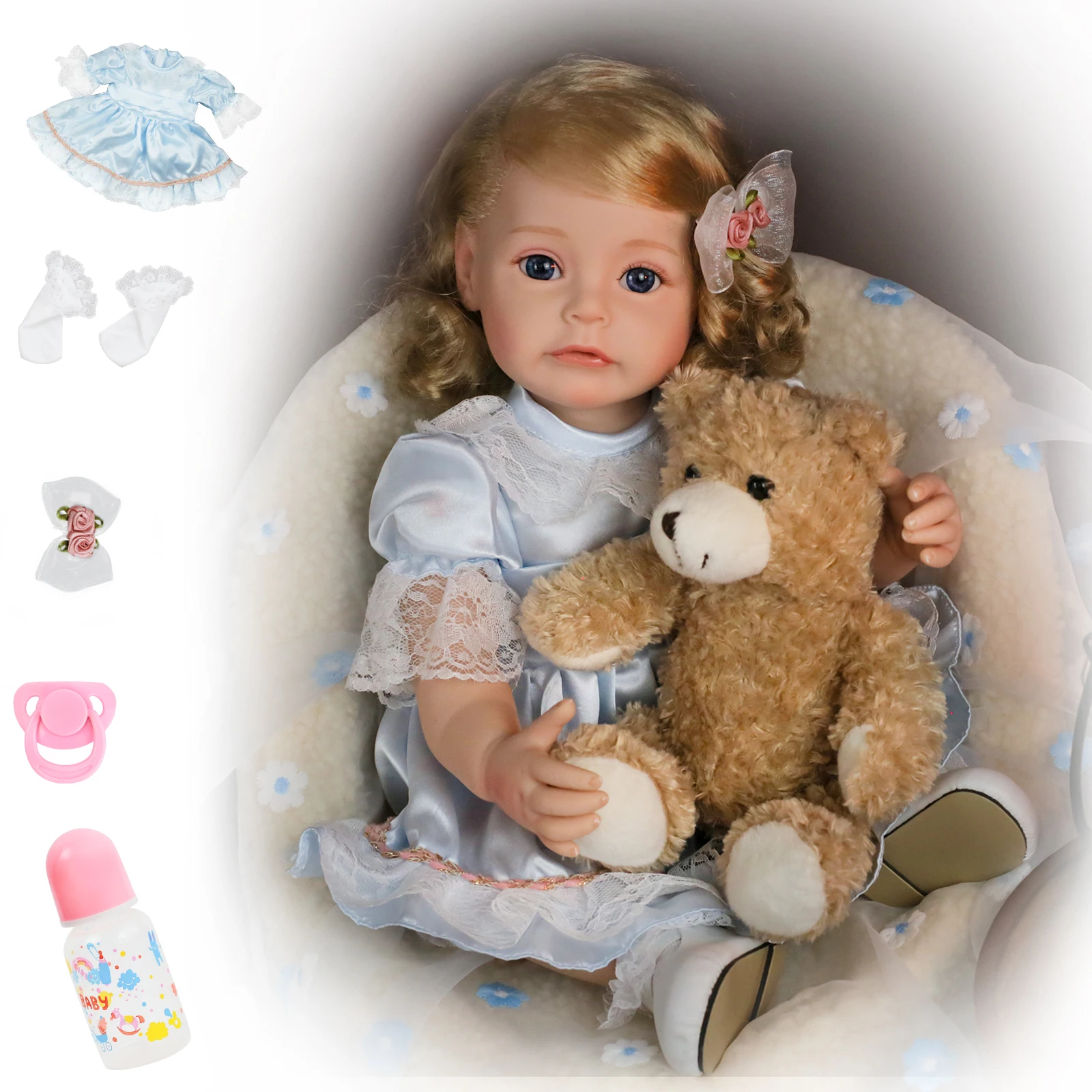 ForestBear 20-inch 50cm Realistic Reborn Baby Dolls - Lifelike Soft Vinyl Body Newborn Doll, Real Life Baby Dolls for Kids 3+