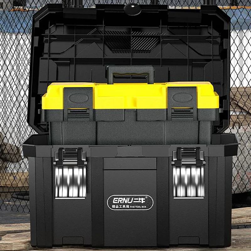 Multifunctional Large Tool Box Waterproof Shockproof Sealed for Household Storage Electrician Woodworking Plastic Tool Box