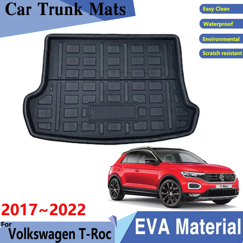 Car Mats for Volkswagen T-Roc VW TRoc T Roc A11 AC7 2017~2022 Car Cargo Tray Trunk Organizer Rear Mats Accessories EVA Material
