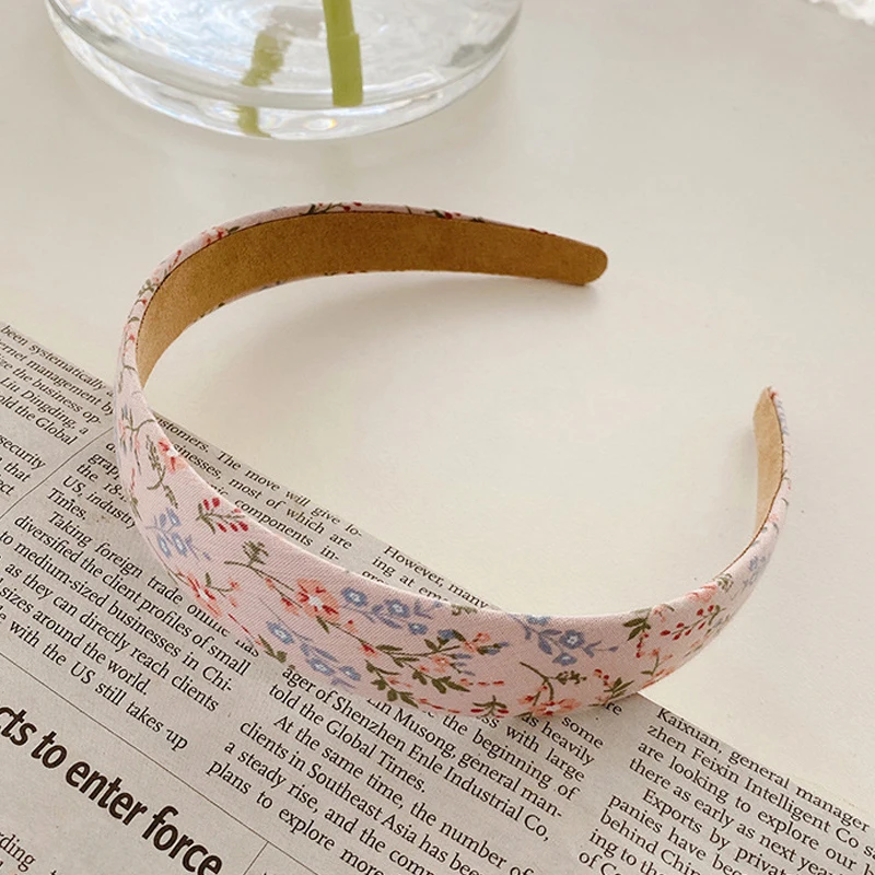 Korea Style Retro Headband Women Simple Cloth Fabric 2025 Hair Band Floral Lattice Hairbins for new Ladies Girl Headwear Hair Accessories