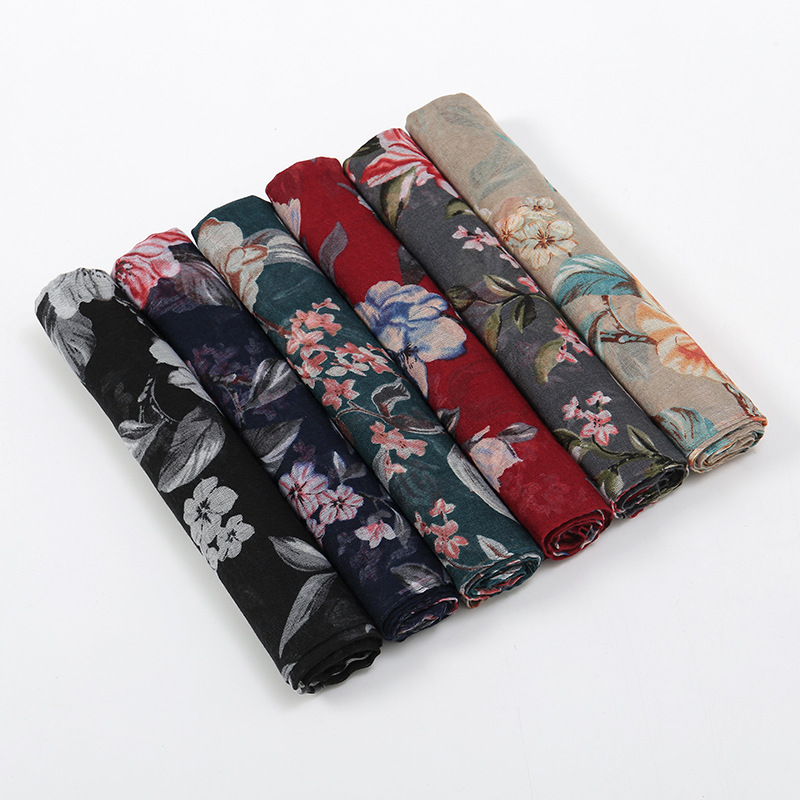 2024 New Printed Shawl Floral Voile Scarf Turban new Muslim Hijab Headscarf 2025 Wrap Bandana Bufandas Pashmina Foulard Turbante Mujer