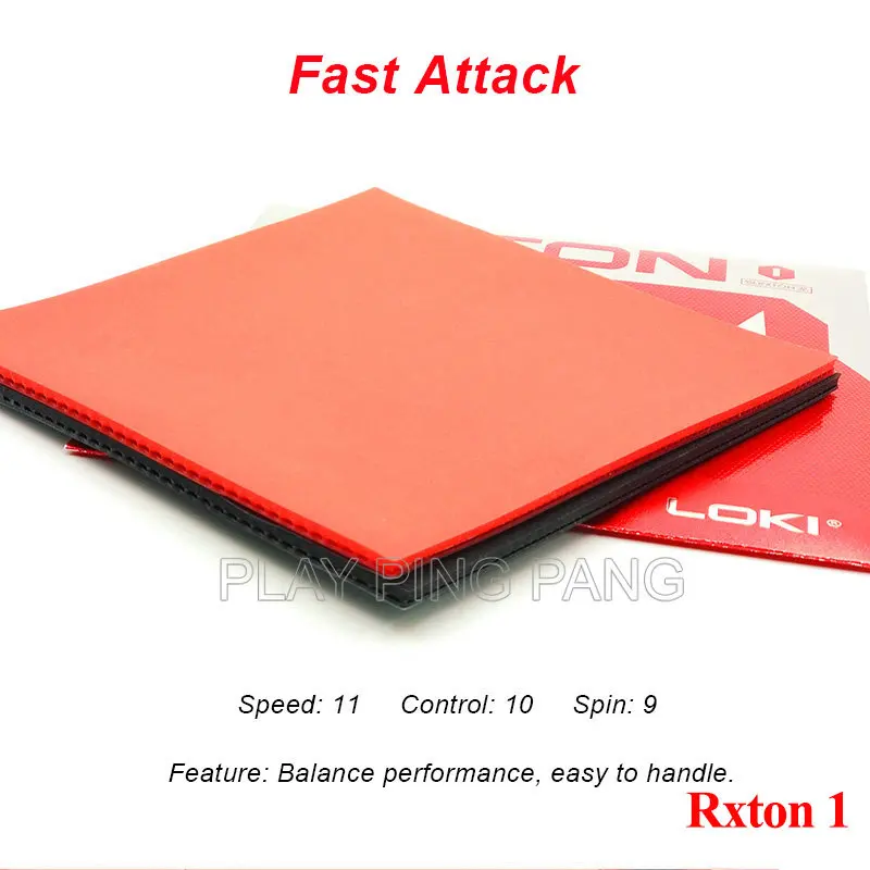 Loki RXTON 1 Table Tennis Rubber ITTF Approved Sticky Ping Pong Rubber with Hard Cake Sponge for Quick Attack Offensive