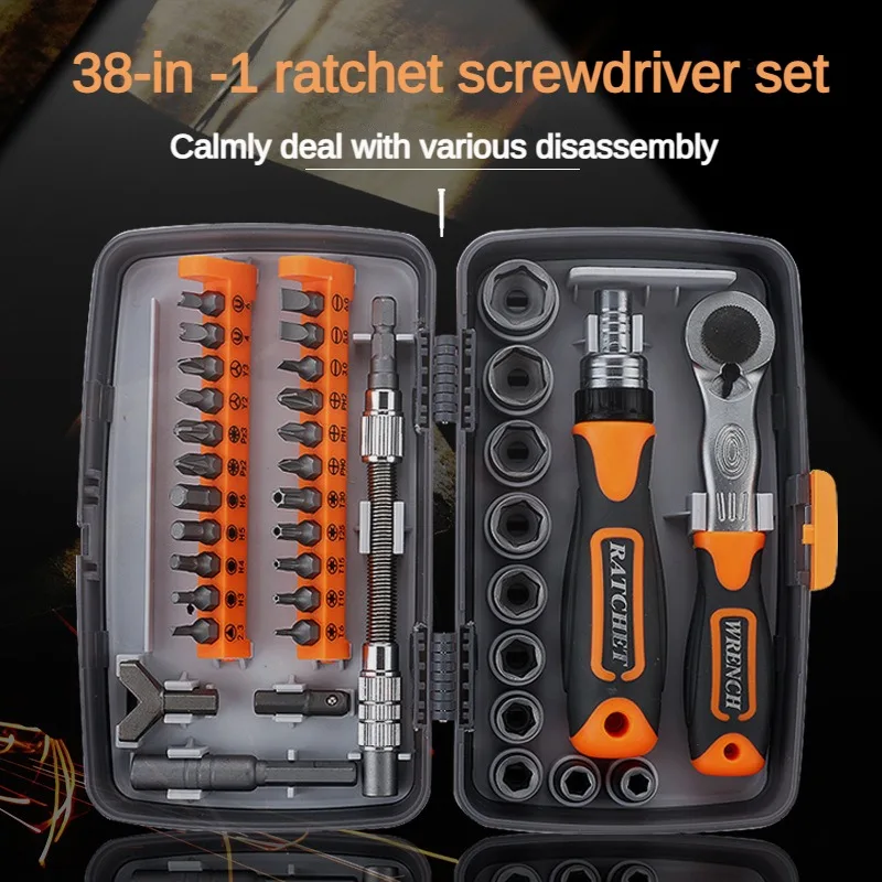 Professional maintenance tools for motorcycles bicycle quick maintain hand tool 38pcs ratchet screwdriver sleeve set Portable