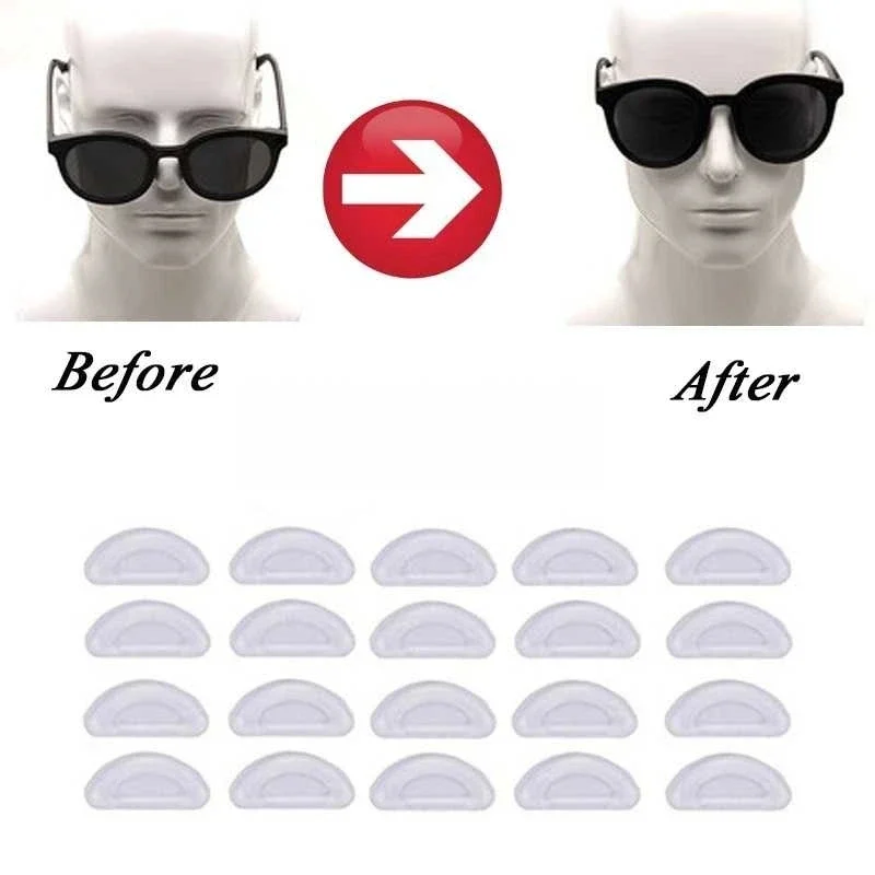 New Glasses Nose Pads Adhesive Silicone Nose Pads Non-slip Clear Black 2025 Thin Nosepads new for Glasses Eyeglasses Sunglasses