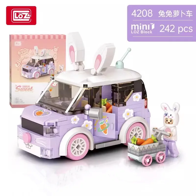 LOZ Mini Blocks City Series Street view 294pcs+ FOOD truck fruit/icecream car learning Assemble Toys toys for children 4207