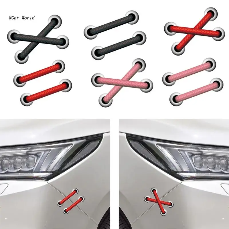 6XDB Shoelaces Car 2025 Sticker new for Creative Car Body Bumper Trunk Decals Decor Auto Acces