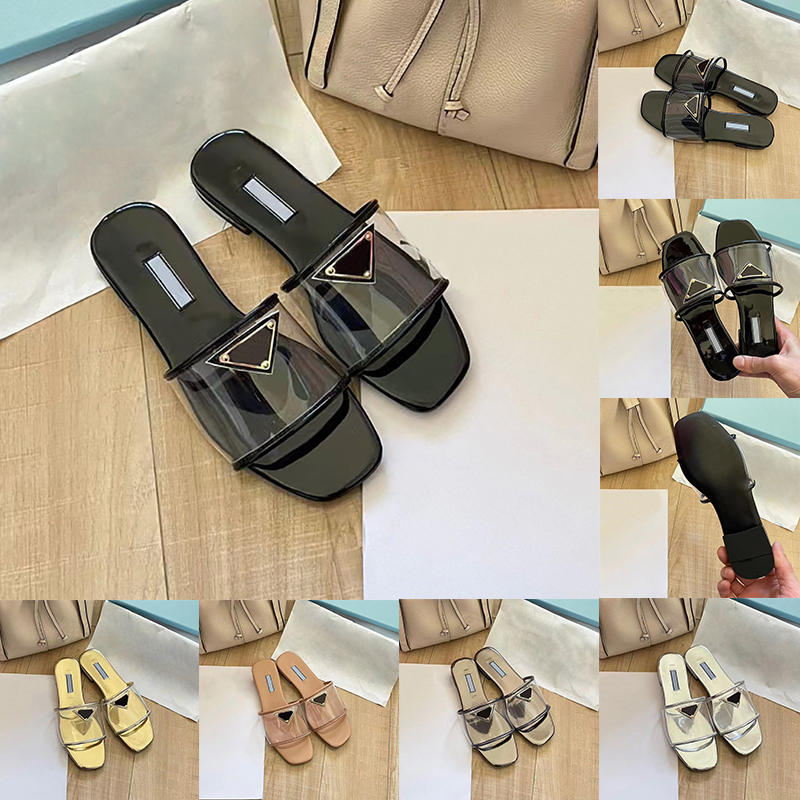 Designer Sandals Womens Pvc Flops Piatto Diaposili Sandalo Lussuoso Peltro In A…