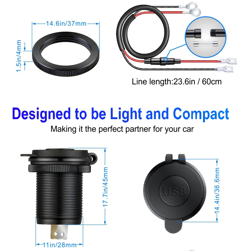 QC 3.0 12v-24v socket charge adapter Usb automotivo car socket quick charger outlet for bmw f20 f10 f30 e39 accessories