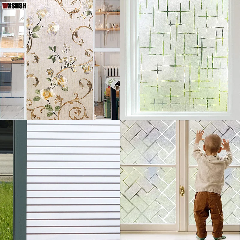 Window Privacy Film Frosted Glass Window 2025 Film Sun new Blocking Window Film Non-Adhesive Heat Control Removable Window Stickers Home