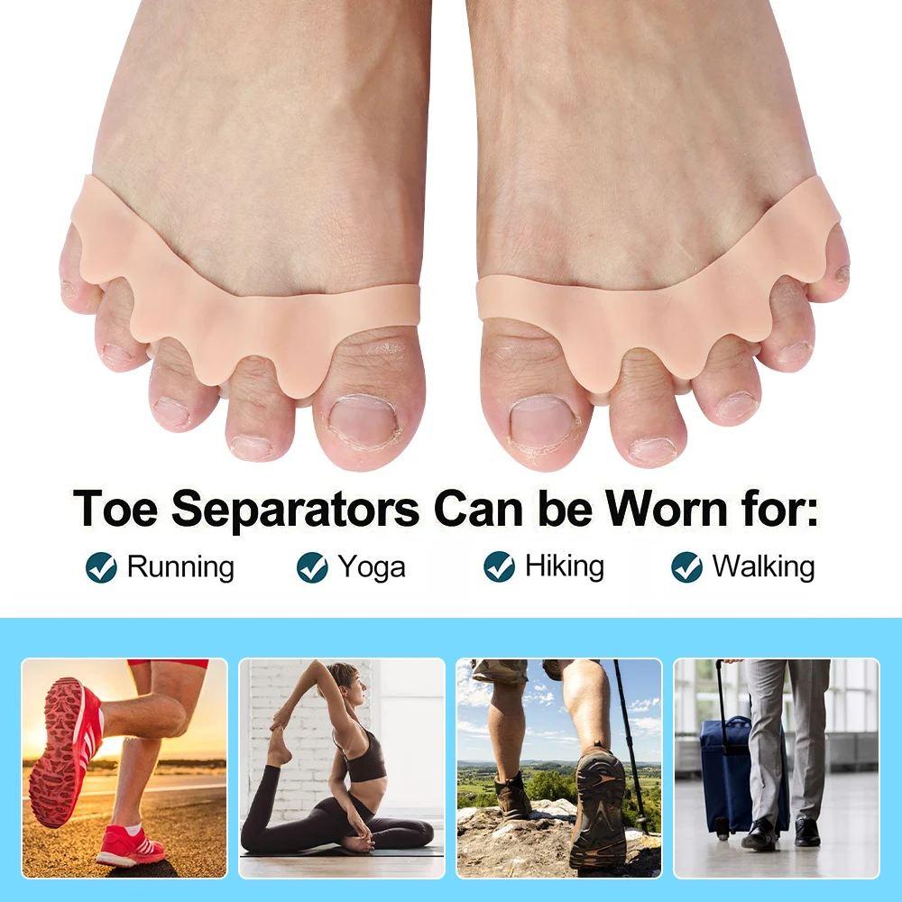Pexmen 2Pcs/Pair Gel Toe Separator Toe Protector 2025 to Correct Bunions and Restore Toes to new Their Original Shape for Women and Men