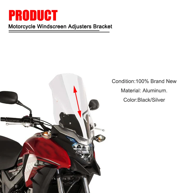 CB500X Windscreen Adjusters Motorcycle CNC Windshield Bracket Fit For HONDA CB 500X CB500 X 500X 2017-2021 2019 2020 Motorcycle
