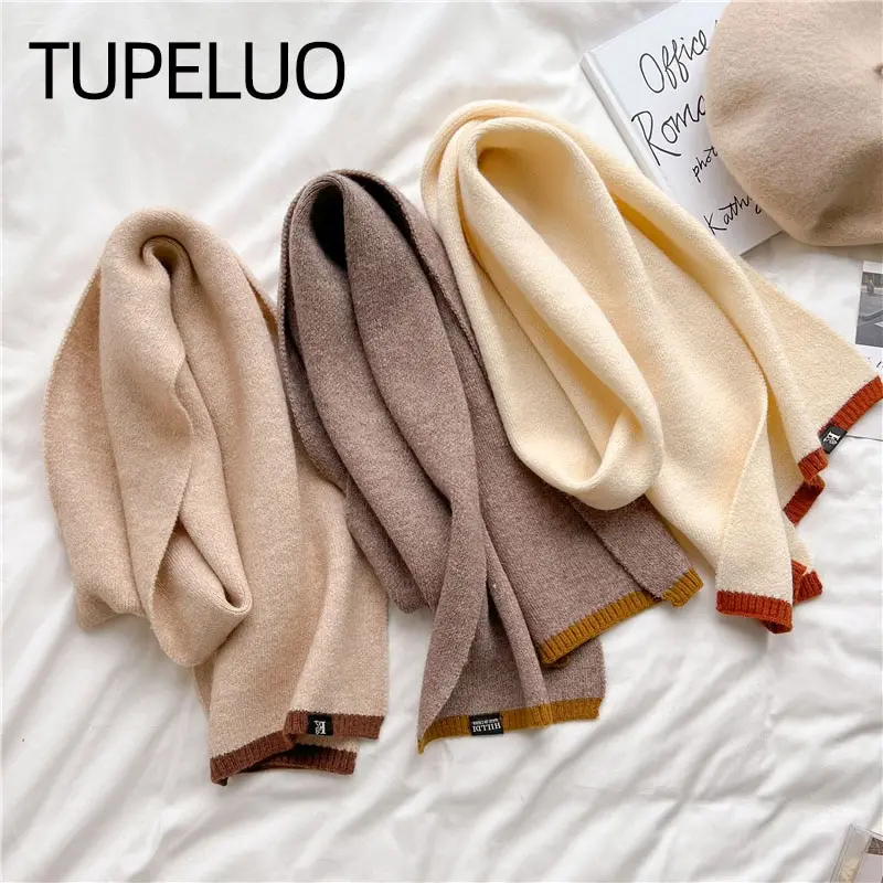 Solid new Cashmere Warm Women Scarf Casual Knitted Skinny Korean Style Woolen Yarn Soft Bandana 2025 Long Neckerchief Echarpe