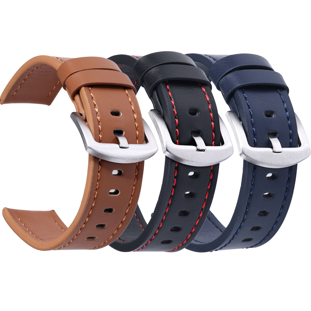 20mm 22mm Strap For Samsung Galaxy Watch 4 44mm 40mm 5 Pro Active 2 Gear S3 Leather Correa Bracelet for Amazfit GTS/2/2E/GTS2